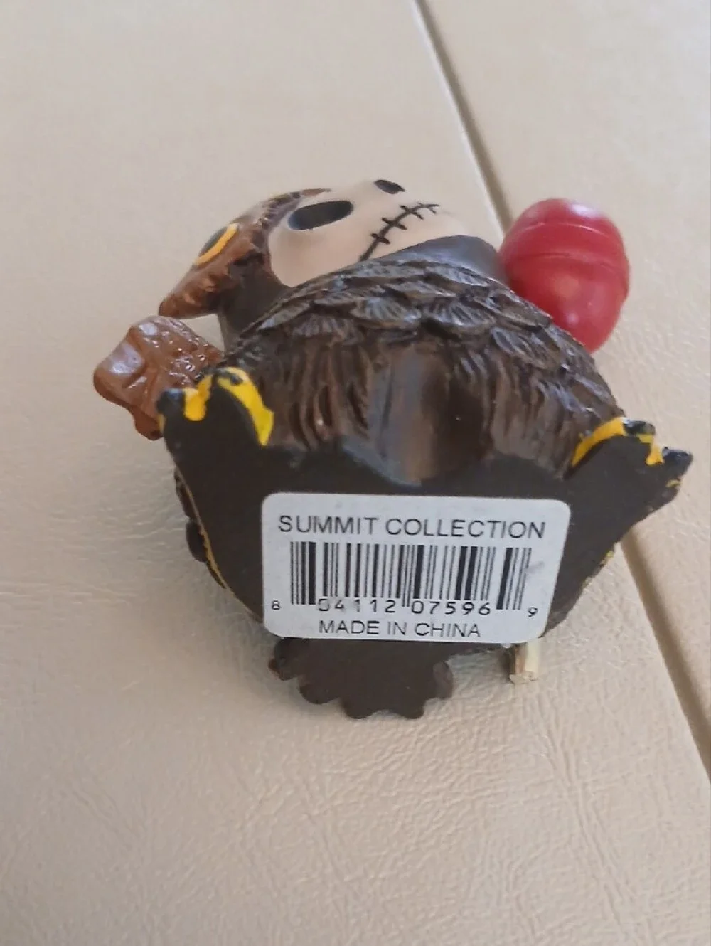 Cute Owl Skeleton Figurine with Red Balloon